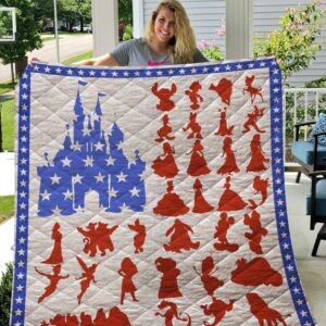Us Flag Disneyland Quilt  Quilt